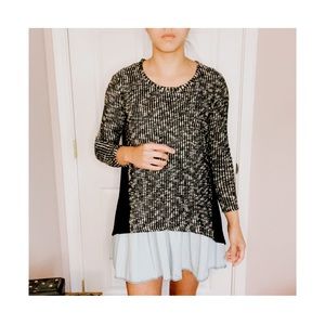 Love By Design Asymmetrical Sweater w/ Sheer Back